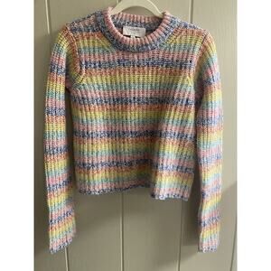 La Ligne Wool & Cashmere Cherie Rainbow Striped Crewneck Sweater XS